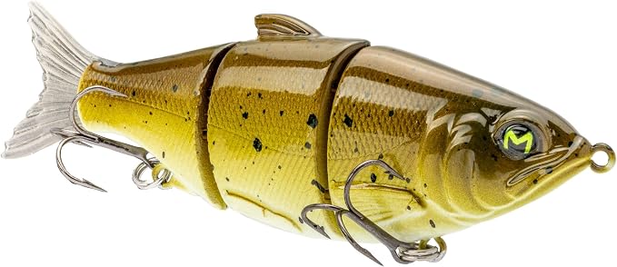Lew's MachShad Fishing Lure, Lipless Jointed Swimbait, Realistic Swimming Action, Slow Sinking, Size 4 Mustad KVD Elite Short Triple Grip Treble Hooks
