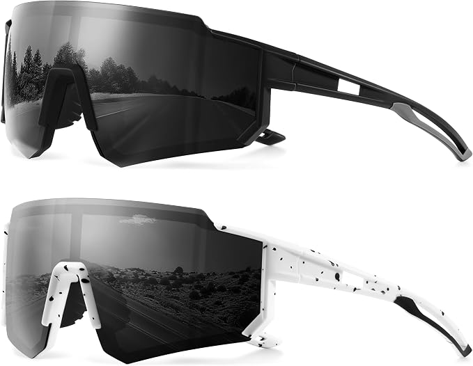 Polarized Sports Sunglasses for Men and Women,Fishing Cycling Mountain Bike Baseball Sunglasses with UV Protection