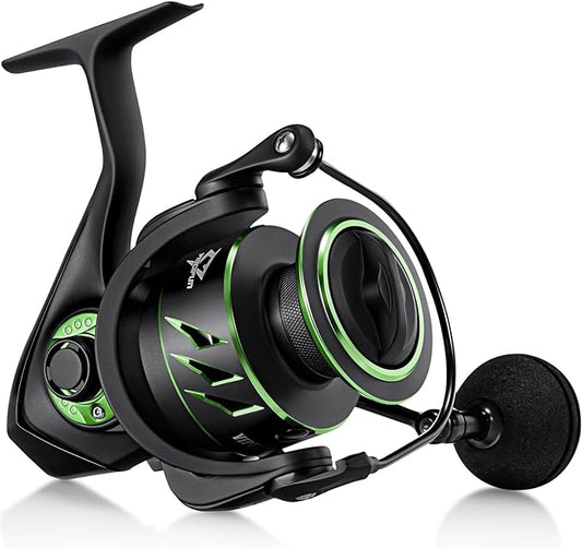 Piscifun Viper X Spinning Reels, Carbon Fiber 33LBs Max Drag, 10+1 Shielded BB, Saltwater Freshwater Spinning Fishing Reel, 5.2:1/6.2:1