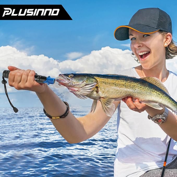 PLUSINNO Fishing Rod and Reel Combos - Carbon Fiber Telescopic Fishing Pole - Spinning Reel 12 +1 Shielded Bearings Stainless Steel BB
