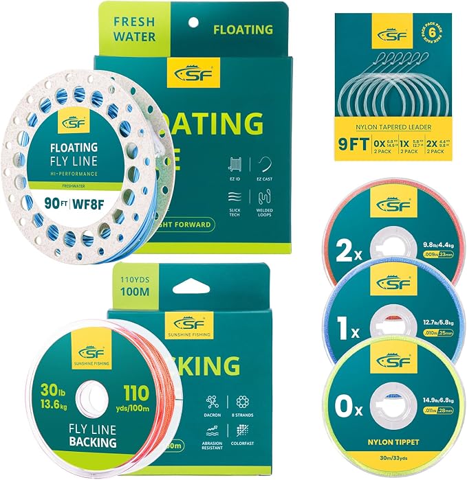 SF Fly Fishing Line with Two Welded Loops Weight Forward Floating Fly Lines Trout 90FT WF2 3 4 5 6 7 8 9F Multi-Color Freshwater