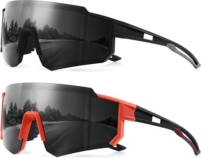 Polarized Sports Sunglasses for Men and Women,Fishing Cycling Mountain Bike Baseball Sunglasses with UV Protection