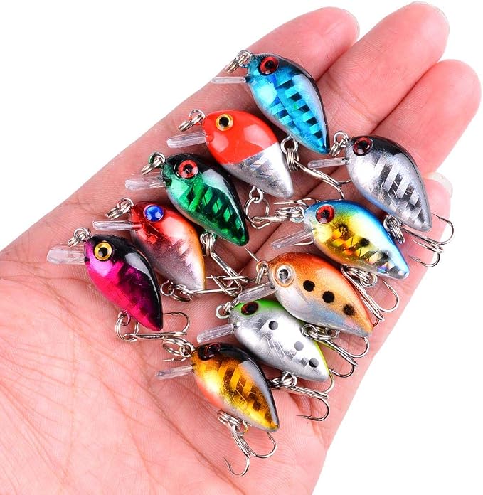 Aorace Fishing Lures Kit Mixed Including Minnow Popper Crank Baits with Hooks for Saltwater Freshwater Trout Bass Salmon Fishing