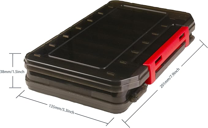Tackle Box for Hard Baits, Double Sided Hard Lure Storage Case with V Slots Drain Holes, 14 Slots Fishing Organizer for Crankbait Jerkbait Minnow Stickbait (B1420)