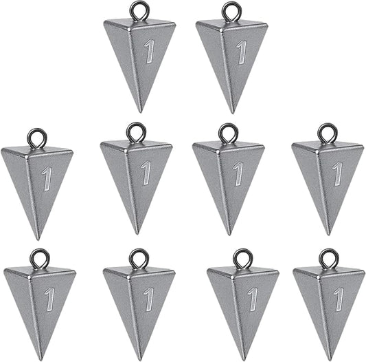 Pyramid Sinkers for Surf & Saltwater Fishing Weights - Durable Lead Fishing Sinkers, 1oz,2oz,3oz,4oz,5oz,6oz,8oz, Assortment Packs.