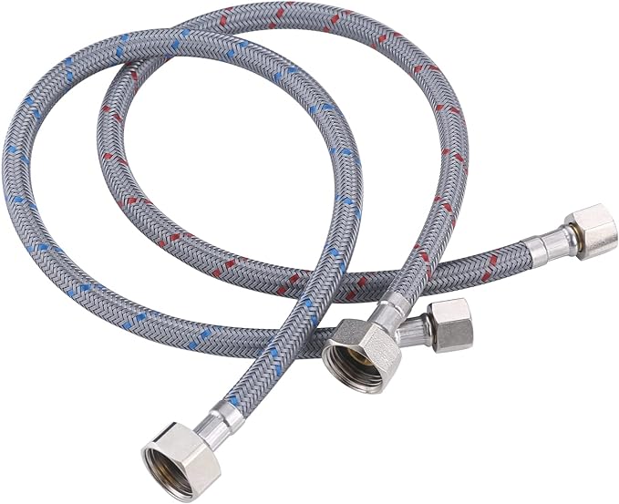 ARCORA 72" Long Faucet Hose Connects Bathroom Kitchen Sink to Water Supply, cUPC Faucet Supply Lines 3/8" Comp x 1/2" Comp 2Pcs (1 Pair)
