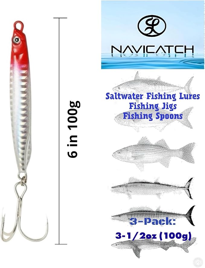Saltwater Fishing Lures Fishing Jigs Fishing Spoons for Striped bass, Pompano, Spanish Mackerel ，Bluefish