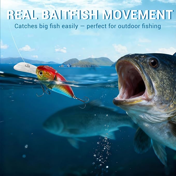Keenjorika Fishing Lures Multi Jointed Fish Fishing Kits, Slow-Sinking Lifelike Segmented Swimbait Crankbaits, Realistic Swimming Action for Bass, Trout, Pike & Walleye, Freshwater and Saltwater