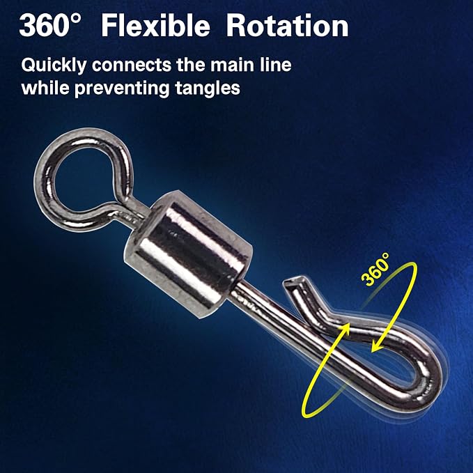 EUPHENG Micro Fishing Connector Tackles, Lightweight High Strength Fly Swivels Snaps to Reduce Line Twist for Fly Fishing Flies Tippet Leaders