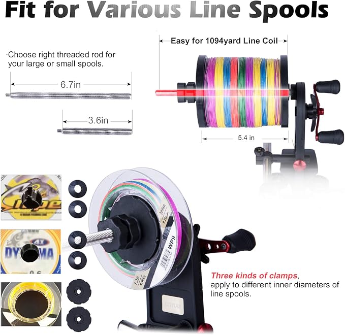 Goture Fishing Line Spooler Winder Machine Reel Spooler Fishing Line Winder Spooler Machine Spooling Station System Fishing Reel Winder Spinning Cast Spincast Trolling Reel