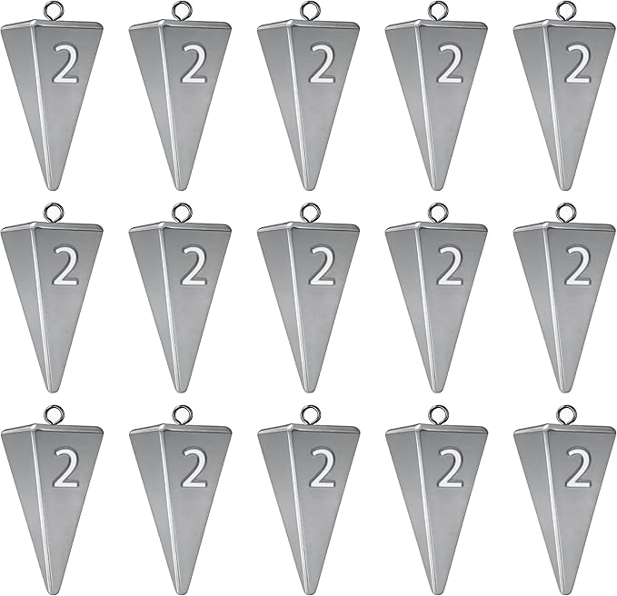 Pyramid Sinkers Fishing Weights, Saltwater Fishing Sinkers for Surf Fishing Gear Tackle - 1oz, 2oz, 3oz