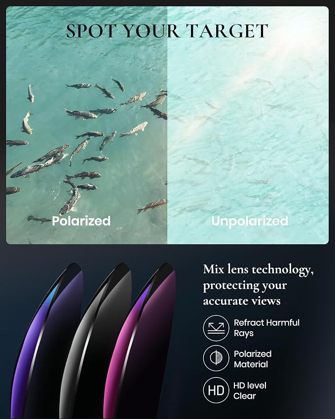 Sports Polarized Sunglasses Men Fishing Sunglasses See Fish in Water Wrap-around Glasses UV400
