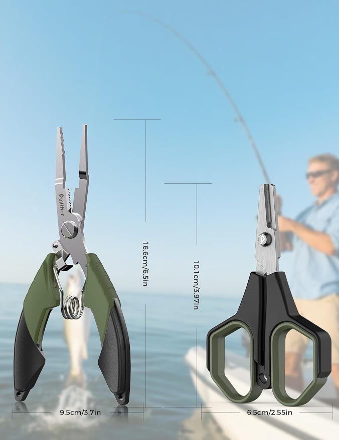 Fishing Tools Kit, Fishing Pliers,Fishing Scissors, Fishing Line Cutter for Braided Fishing Line,Fishing Gear with Lanyard