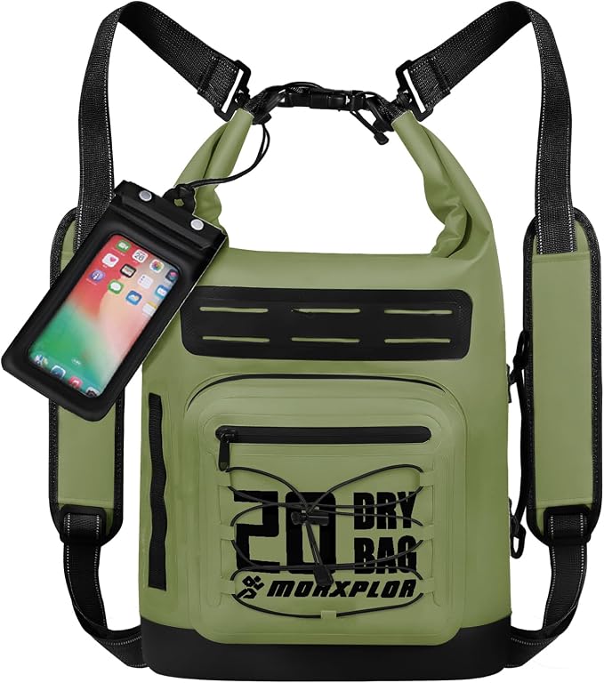 MORXPLOR Dry Bag Waterproof,5L/10L/20L/30L/40L/55L Roll Top Dry Bag Backpack with WaterProof Phone Case for Swim,Kayak