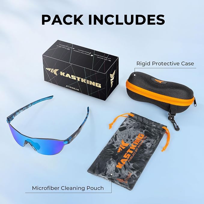 KastKing Nizini Polarized Sports Fishing Sunglasses, With PuriVex Protective Lens Coating, Rimless Wrap Design, Men Women
