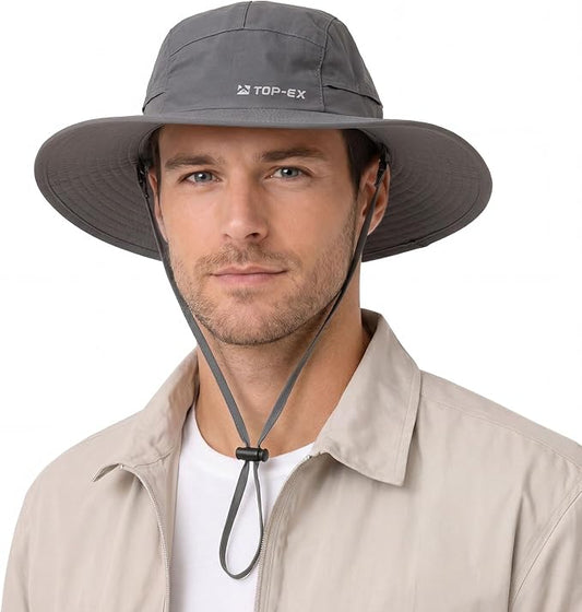 TOP-EX XL/XXL Waterproof Mens Sun Hat Wide Brim UPF 50+ Bucket Hat for Women Sun Protection Outdoor Hiking