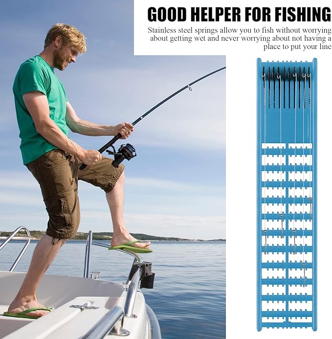 mouhike Fishing Snelled Hook Holder 4pcs/6pcs Fishing Leader Line Board Organizer for Storing Fishing Line Winding Board Rigs Holder Leader Tray Hook Keeper