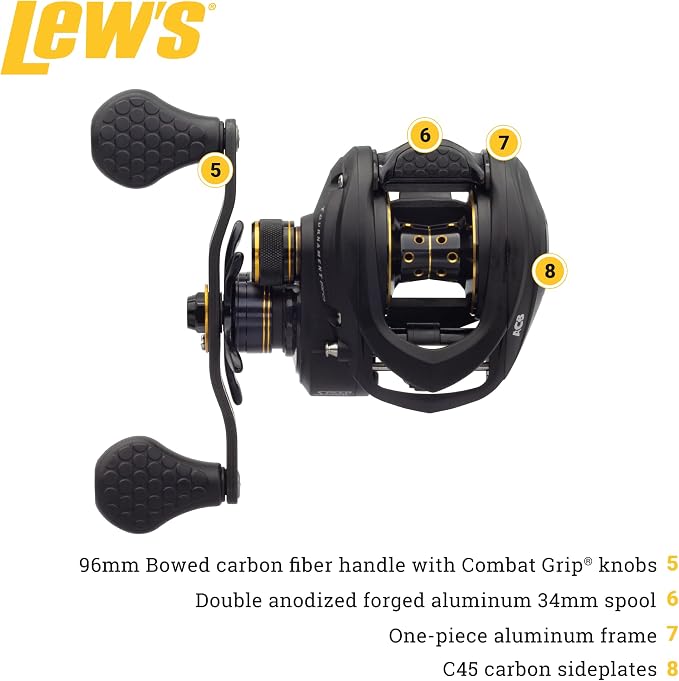 Lew's Tournament Pro LFS Speed Spool Baitcast Fishing Reel, Aluminum Frame, Premium 11 Stainless Steel Ball Bearings