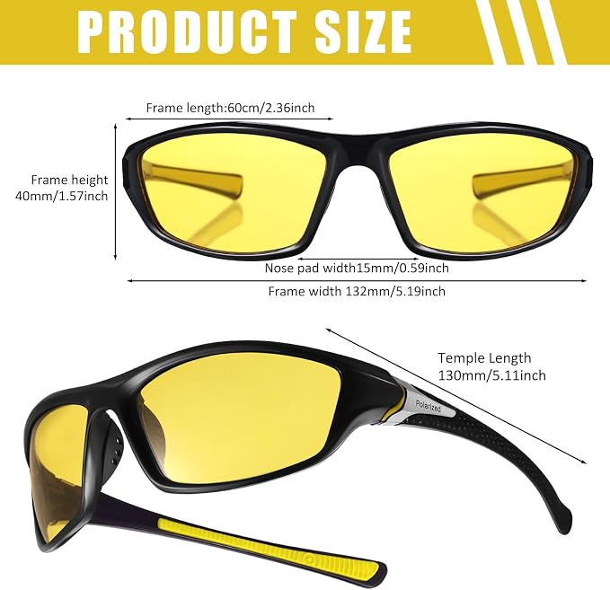 TOODOO 4 Pairs Men Polarized Sunglasses with UV Protection Driving Glasses Sports for Sport Outdoor Activities