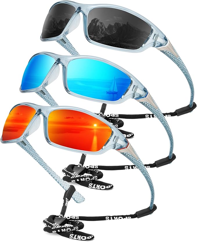 KALIYADI 4 Pack Polarized Sunglasses-Men Sports Sun-glasses: Mens Sunglasses UV Protection for Fishing Driving Cycling