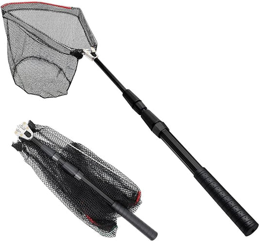 SAN LIKE Fishing Net Fish Landing Net Collapsible Fish Net with Anti-Slip Telescoping Rubber Pole Handle for Kids Adults in Saltwater Freshwater Multi-Size Extending to 37/42/43/51/69/71/89/98inch