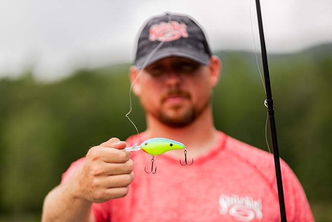 Strike King Pro Model 6XD Fishing Lure, Deep Diving Crankbait, Unique Curved Bill, Free-Floating Rattle Chambers, 1-Ounce, Dives to 19-Feet, Size 1 Treble Hooks