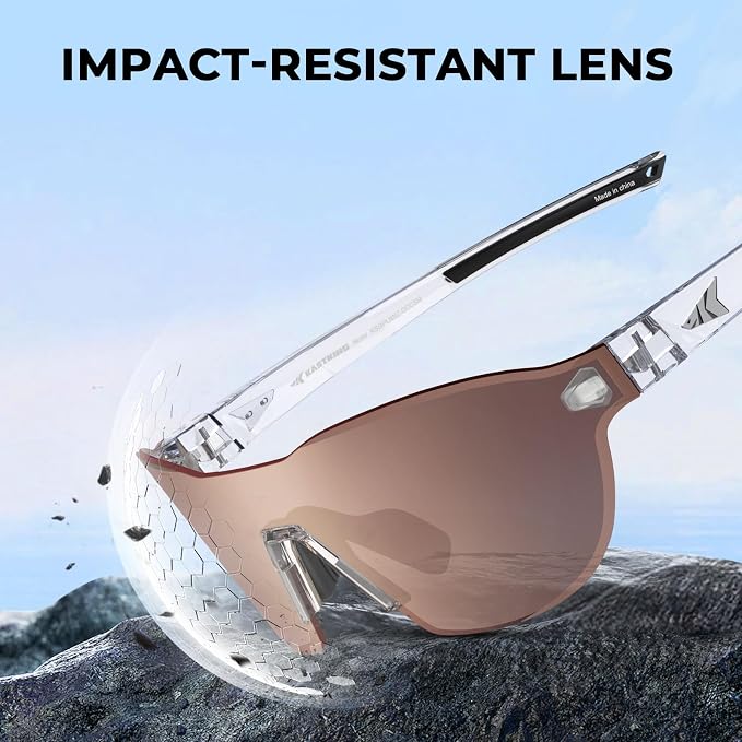 KastKing Nizini Polarized Sports Fishing Sunglasses, With PuriVex Protective Lens Coating, Rimless Wrap Design, Men Women