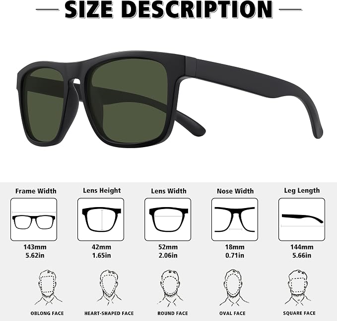 MEETSUN Polarized Sunglasses For Men Women UV Protection Square Frame Sport Fishing Driving Sunglasses