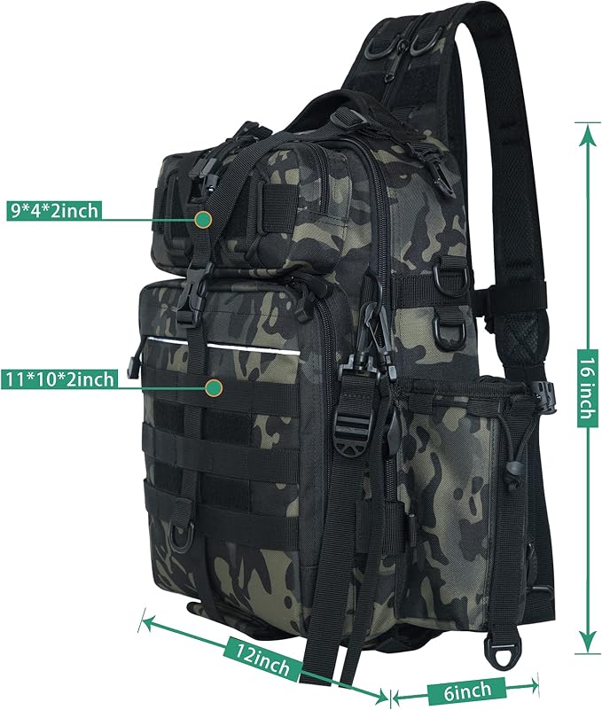 BLISSWILL Outdoor Tackle Bag - Large Water-Resistant Fishing Backpack
