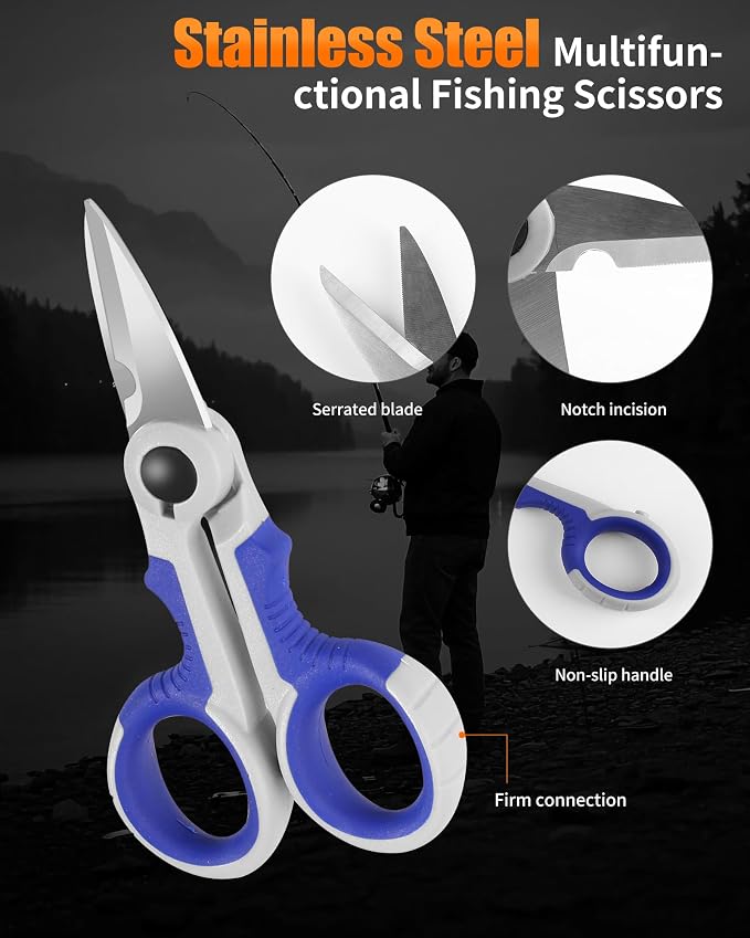 Fish Lip Gripper，Fishing Split Ring Pliers，Fish Hook Remover Tool Kit，Fishing Gear Gift for Men，Saltwater Line Cutting Fishing Tackle，Accessory Set