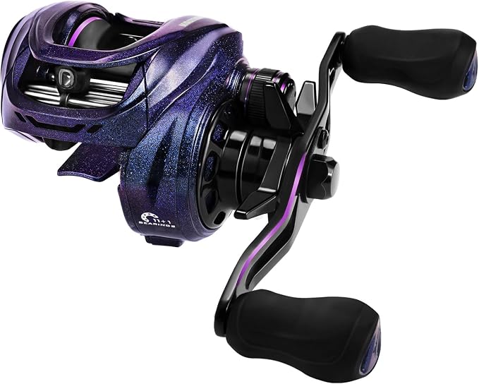 KastKing Royale Legend Pro Baitcasting Reels - AutoMag Dual Braking System Fishing Reel, Arch Resistance Control, 16 Lbs Carbon Drag, 5.5oz Lightweight, 8.0:1 Gear Ratio, 11 + 1 Stainless Steel BB