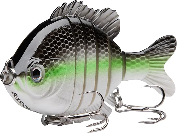 BASSDASH SwimPanfish Multi Jointed Panfish Bluegill Swimbaits Hard Topwater Bass Lures Fishing Lure Crank Saltwater 3.5in/0.85oz,Pack of 4