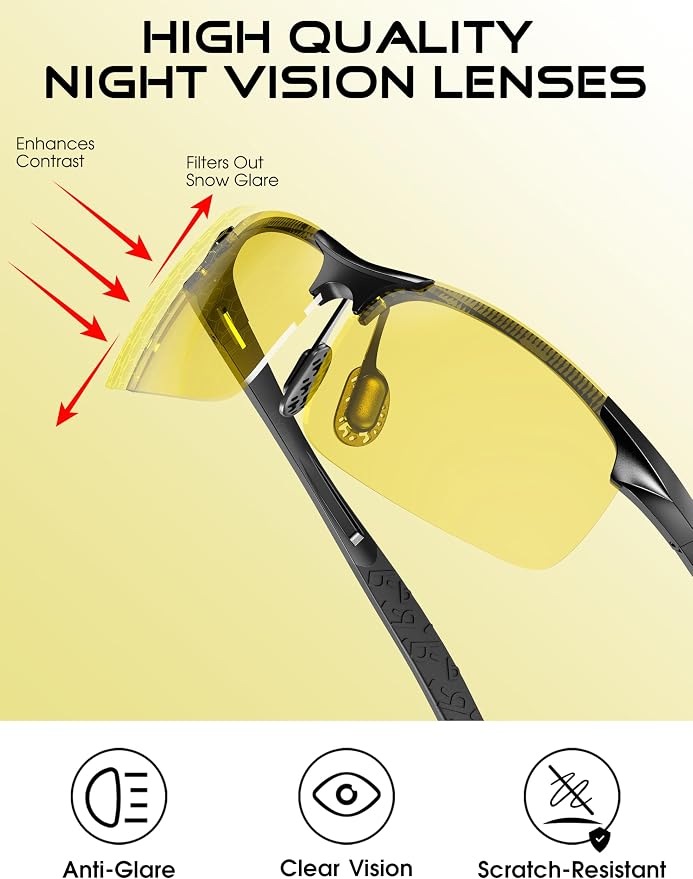 ATTCL 0.9 oz Polarized Sunglasses Men Sports: UV Protection Anti Glare Wrap Around Lightweight Metal Fishing Golf Running