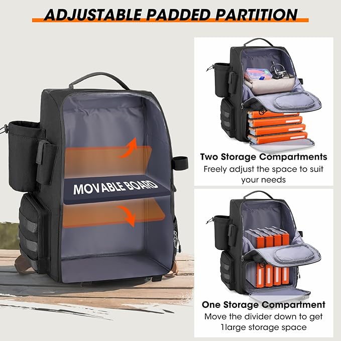 RAINSMORE Fishing Backpack with Rod Holders & Cooler 40L Water Resistant Tackle Backpack with Rain Cover Store Fishing Gear