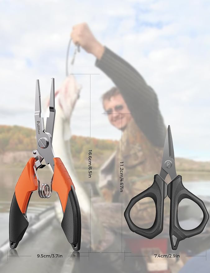 Fishing Tools Kit, Fishing Pliers,Fishing Scissors, Fishing Line Cutter for Braided Fishing Line,Fishing Gear with Lanyard