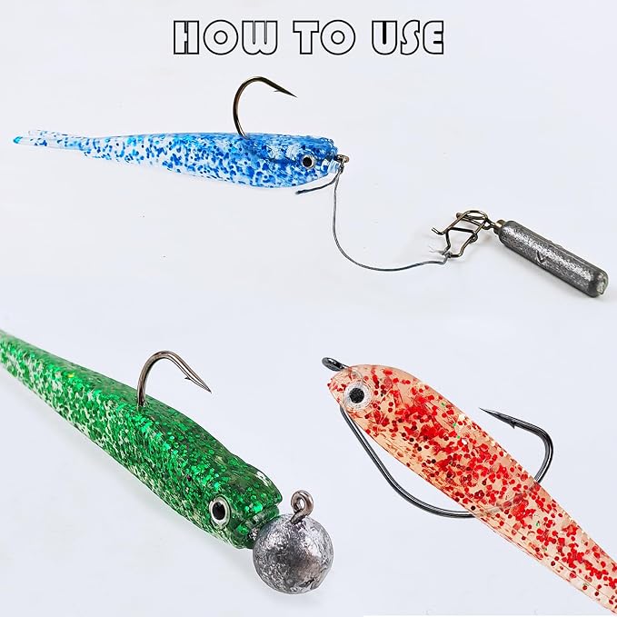 Soft Fishing Lures Kit Paddle Tail Swimbaits Plastic Worms Set Mixed Color Minnow Jerkbait Bass Lure Baitsfor Trout,Walleye,Crappie
