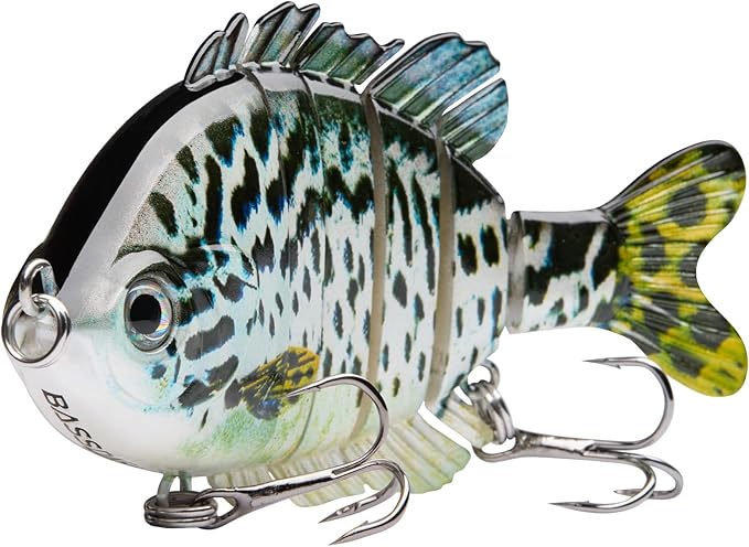 BASSDASH SwimPanfish Multi Jointed Panfish Bluegill Swimbaits Hard Topwater Bass Lures Fishing Lure Crank Saltwater 3.5in/0.85oz,Pack of 4