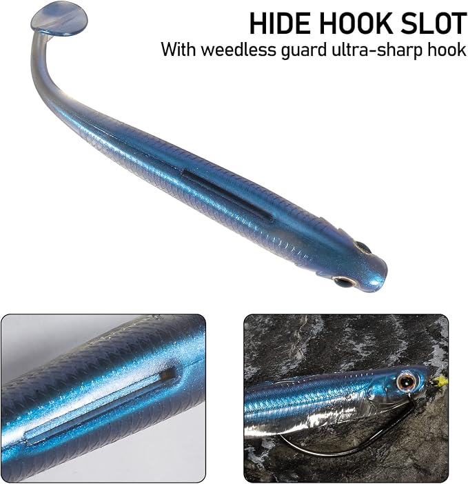 Dr.Fish Paddle Tail Swimbaits, Soft Fishing Lures for Bass Fishing 2.75-4.75 Inches, Freshwater & Saltwater Soft Plastic Baits Swim Shad Bait Minnow Lures Drop Shot