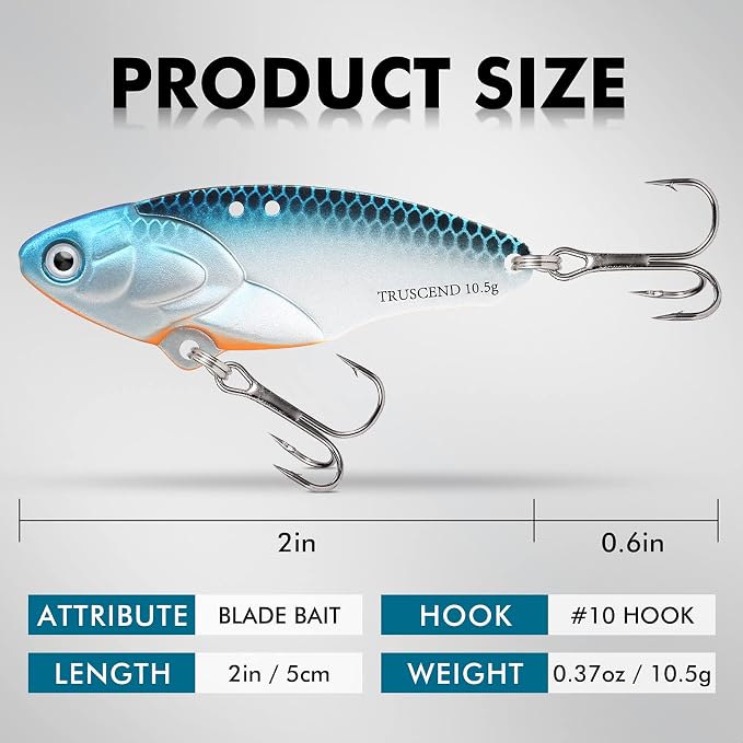 TRUSCEND Swim or Jig Fishing Spinner Baits for Freshwater and Saltwater, Rooster Tail Fishing Lures for Trout Bass Walleye Crappie Salmon Pike, Blade Bait with Copper Blade