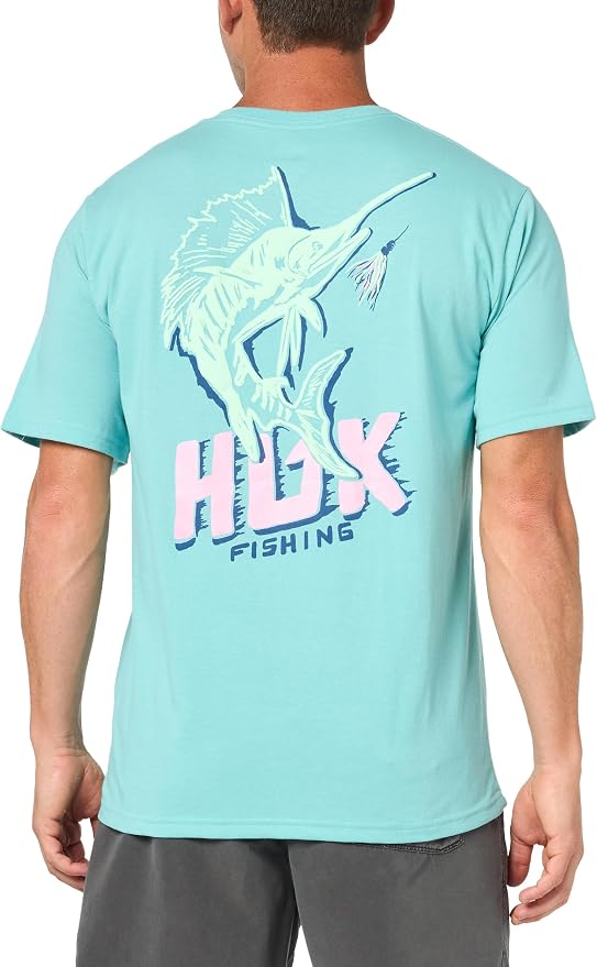 HUK Mens Fishing Graphic Tee, Performance Short Sleeve, Quick-Dry