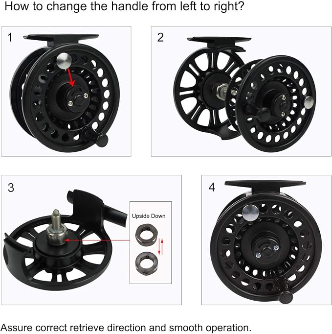 Aventik HVCE Graphite Fly Reel Center Drag System Classic III Graphite 3/4, 5/6, 7/8wt Large Arbor Freshwater Fly Fishing Reels