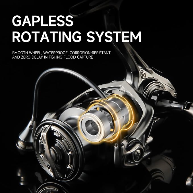 HAUT TON Dolphin Advance Edition Spinning Reel,5.2:1Gear Ratio,22LBS,5+1BB,Backlash Free Bearing,Sealed Drag System,Saltwater,Freshwater Fishing Reels