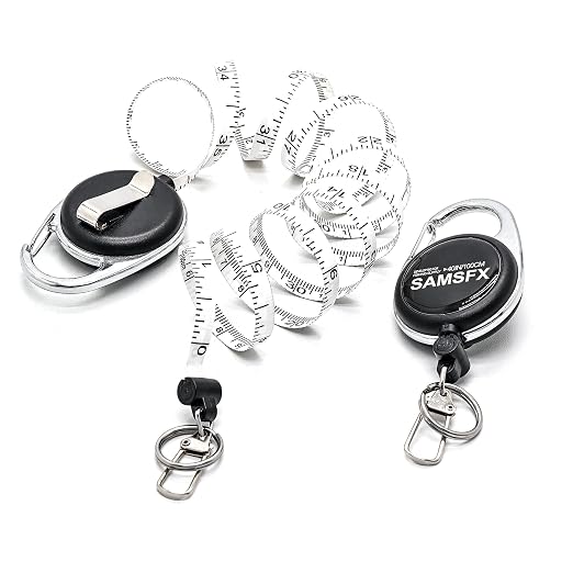 SAMSFX Tape Measure Retractor Fly Fishing Zinger Retractors Carabiner Style Clip on Back Tether Tools Badge Holder (1PC in Pack)