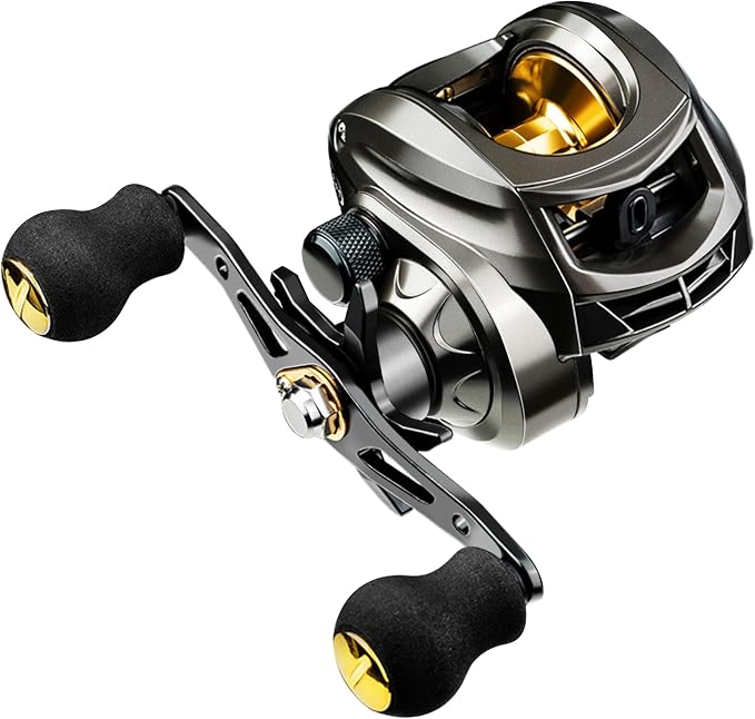 Baitcaster Reel, Fishing Reel, Magnet Braking System, 17.6 LB Max Drag, 7.2:1 and 6.3:1 Gear Ratio