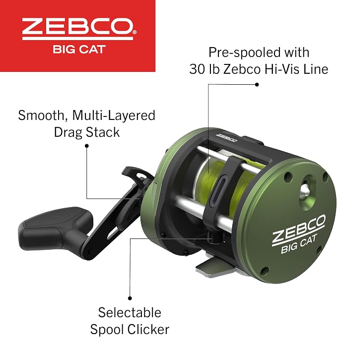 Zebco Big Cat Conventional Reel and Fishing Rod Combo