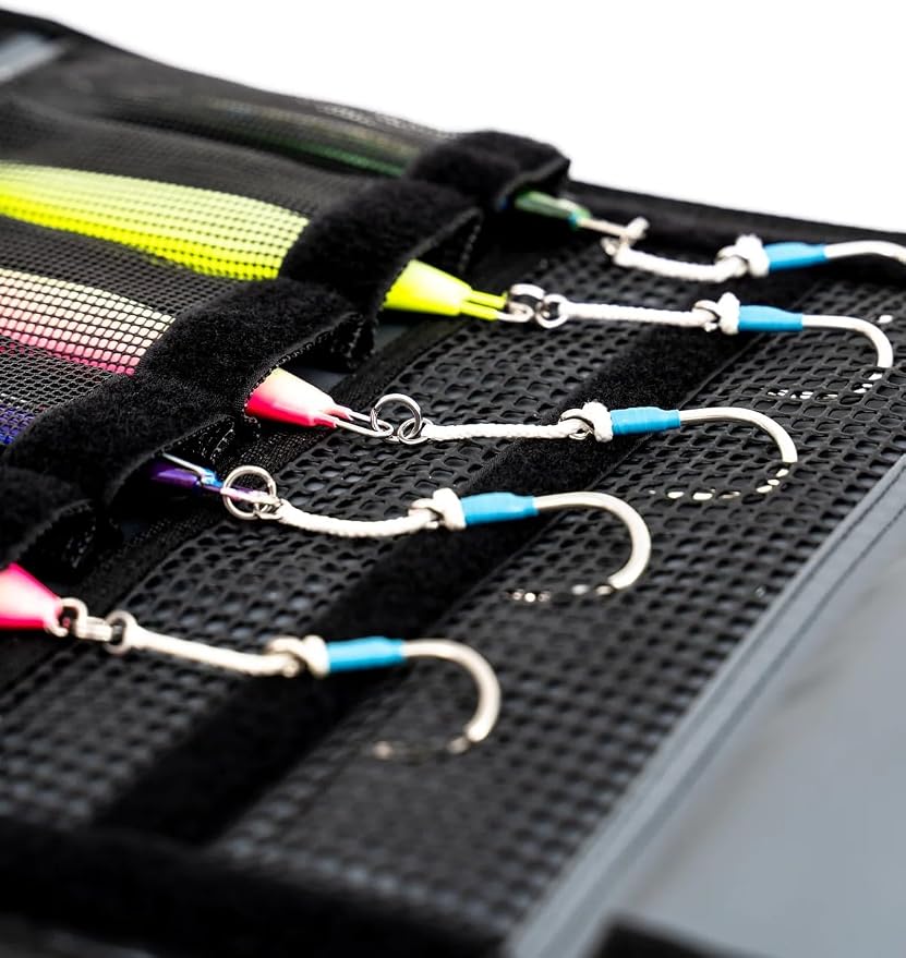 Nomad Design Jig Wallet - Fishing Lure Organizer with Hook Mesh Storage System, 12 individual mesh pockets Waterproof Jig Storage Bag with Optional Insert Sleeve