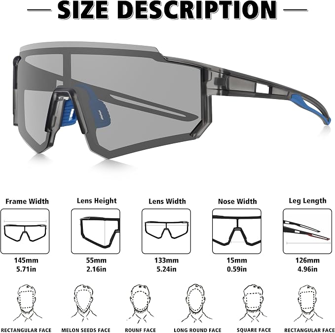 STORYCOAST Polarized Sports Sunglasses for Men Women,Driving Fishing Cycling Mountain Bike Sunglasses UV400 Protection