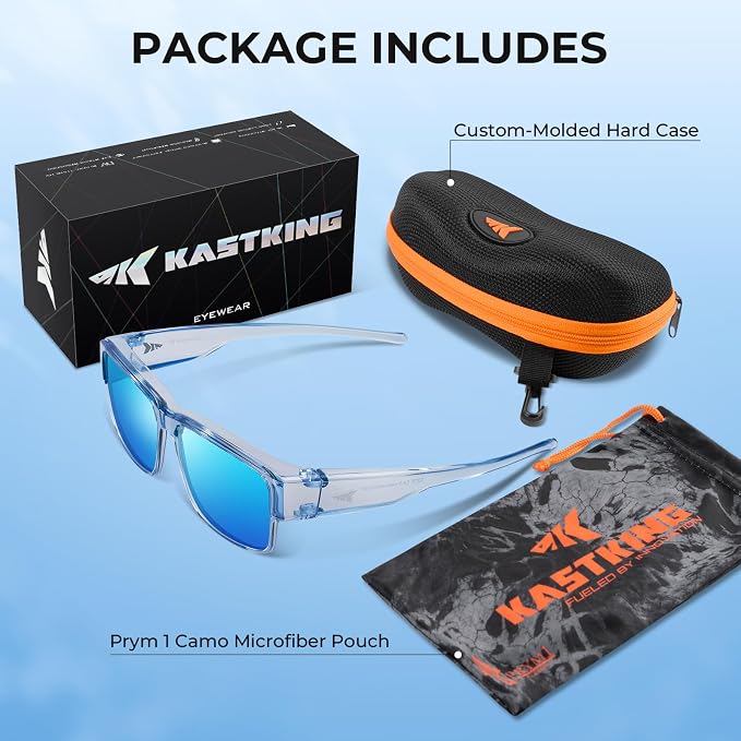 KastKing Molino Fit-Over Polarized Sunglasses,UV400 Protection Ultralight Wraparound Fishing Sports Sunglasses, TAC Lenses