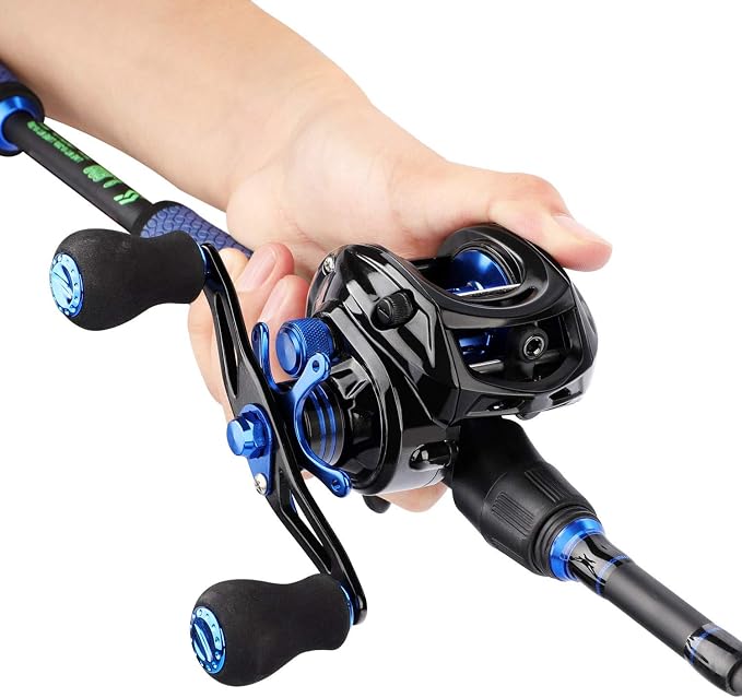 Sougayilang Speed Bass Fishing Rods, Porable Light Weight High Carbon 4 Pc Blanks for Travel Freshwater Fishing-Spinning & Casting