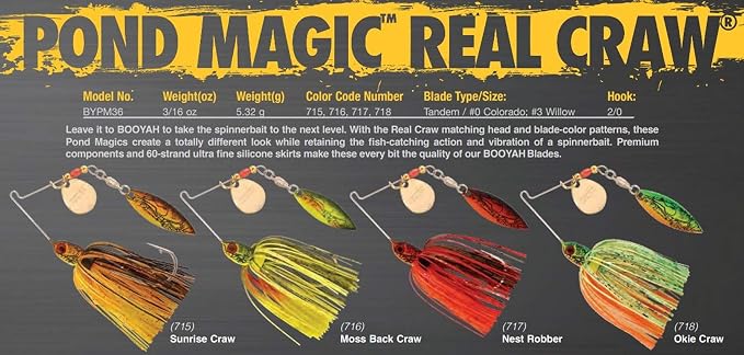 BOOYAH Pond Magic Small-Water Spinner-Bait Bass Fishing Lure